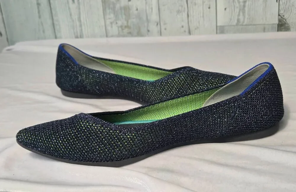 Rothy's The Point Metallic Duo / Dual Tone Ballet Flats Retired Colorway Sz. 8